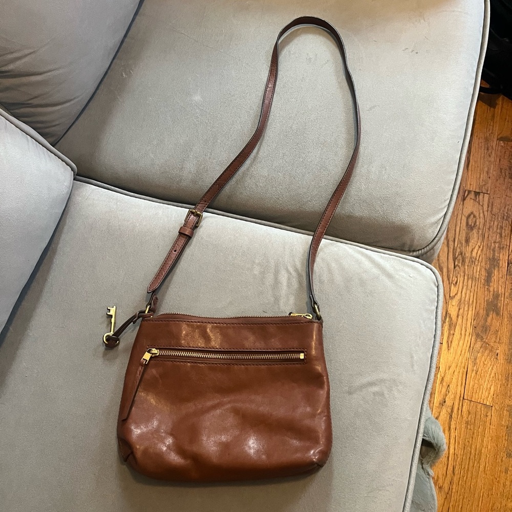 brown fossil crossbody bag